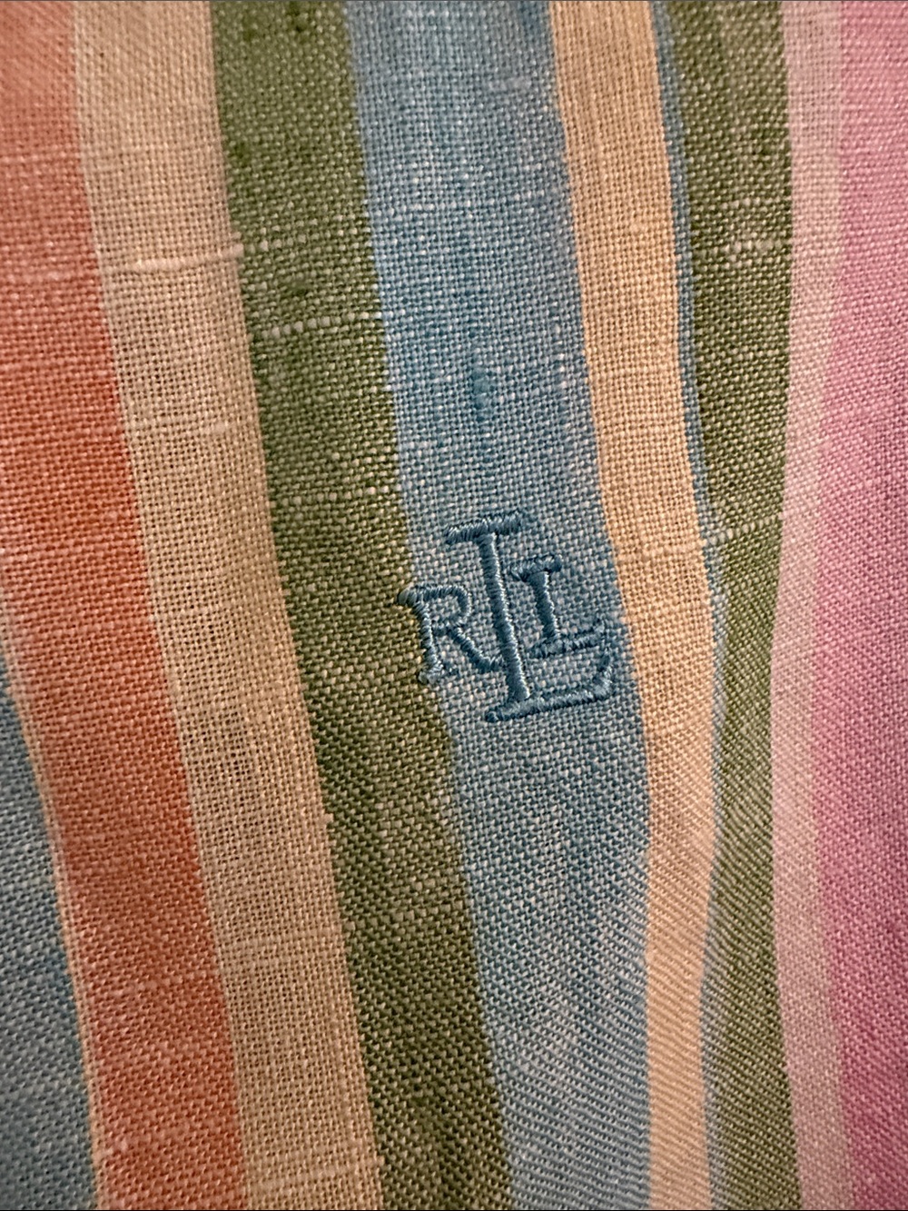 Lauren Ralph Lauren Pastel Multi-Stripe Sleeveless Button Front Top - Picture 5 of 5